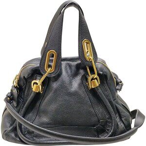 (L5) Chloe Crossbody Bag Black Leather